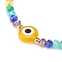 Lampwork Evil Eye & Glass Beaded Bracelet, Braided Adjustable Bracelet for Women