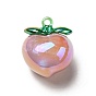 UV Plating Opaque Acrylic Pendants, AB Color Plated, Peach
