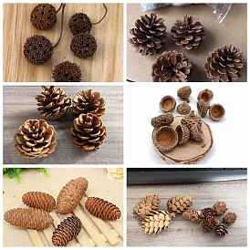 Wood Artificial Pine Cone Decorations Ornaments, for Display Decorations