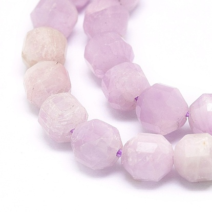 Natural Kunzite/Spodumene Beads Strands, Faceted, Bicone, Double Terminated Point Prism Beads