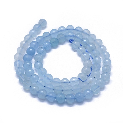 Natural Aquamarine Beads Strands, Round