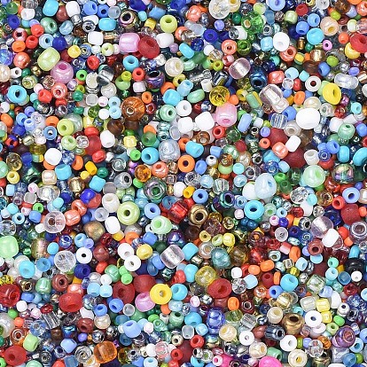Perles de rocaille en verre, forme mixte et la taille mixte