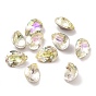 Glass Rhinestone Cabochons, Pointed Back & Back Plated, Faceted, Teardop