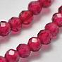 Synthetic Gemstone Beads Strands, Faceted, Round