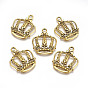 Tibetan Style Alloy Links, Lead Free and Cadmium Free, King Crown, 34x28x4mm, Hole: 3.1mm
