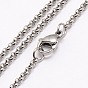 Trendy Men's 304 Stainless Steel Cross Rolo Chain Necklaces, with Lobster Clasps