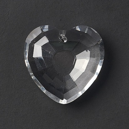 Pendentifs en verre transparent, pour pendentifs suspendus en cristal lustre, facette, cœur