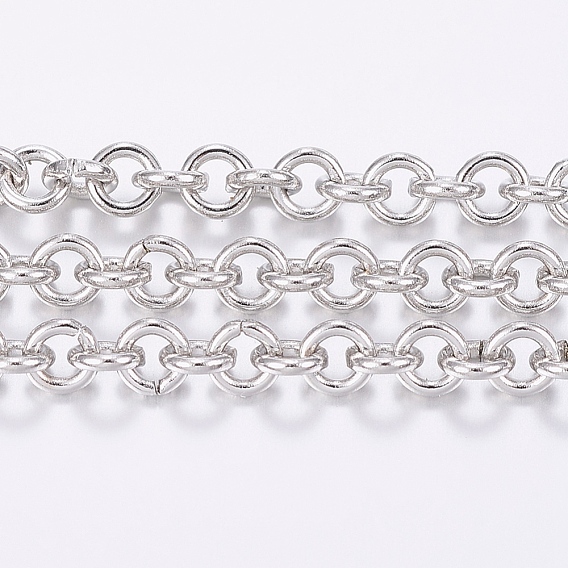 Revestimiento iónico (ip) g 304 cadenas rolo de acero inoxidable, cadena belcher, con carrete, para la fabricación de la joyería, sin soldar