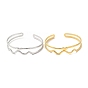 Placage ionique (ip) 304 bracelets de manchette à ondes cardiaques en acier inoxydable, bijoux pour femmes