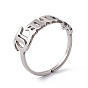 304 Stainless Steel Constellation Open Cuff Ring for Women