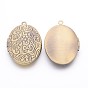 Pendentifs médaillon en laiton, charmes de cadre de photo pour le collier, bronze antique, ovale
