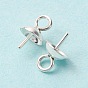 304 Stainless Steel Cup Pearl Peg Bails Pin Pendants, For Half Drilled Beads