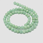 Pekin naturelles perles de jade brins, teint, ronde, Trou: 1mm