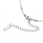 304 Stainless Steel Cable Chains Anklets, with Tube Beads