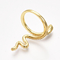 Micro cuivres ouvrent zircone cubique anneaux de manchette, anneaux ouverts, serpent
