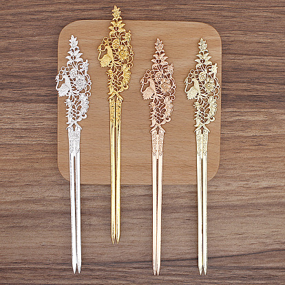 Alloy Hair Sticks Finding, Flower