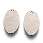 304 Stainless Steel Pendants, Stamping Blank Tag, Laser Cut, Double Side Drawbench Effect, Oval