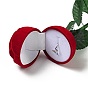 Cajas de anillo de dedo de rosa de plástico flocado, para envolver regalos de san valentin, con la esponja en el interior