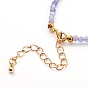 Faceted Natural Gemstone Beaded Bracelets for Women, Golden