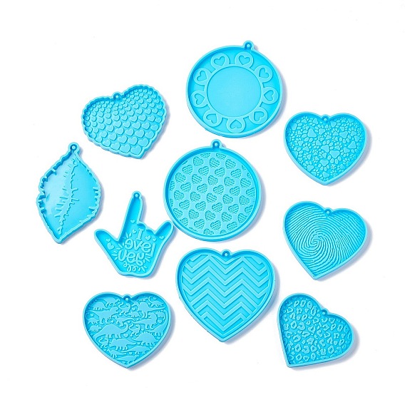 Valentine's Day Silicone Pendant Molds, Resin Casting Molds, for Keychain Clasps Craft Making