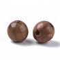 Natural Wood Beads, Waxed Wooden Beads, Undyed, Round