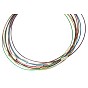 Steel Wire Necklace Cord, with Brass Screw Clasps, Nickel Free, Mixed Color, Platinum Color