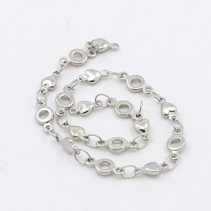 304 Stainless Steel Heart Chains, Decorative Chains, Soldered, with Donut Connector, 4x2mm