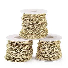 Rack Plating Brass Chains, Long-Lasting Plated, Soldered, with Spool, Lead Free & Cadmium Free
