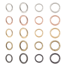 PandaHall Elite 20Pcs 5 Colors 2 Sizes Zinc Alloy Spring Gate Rings, O Rings