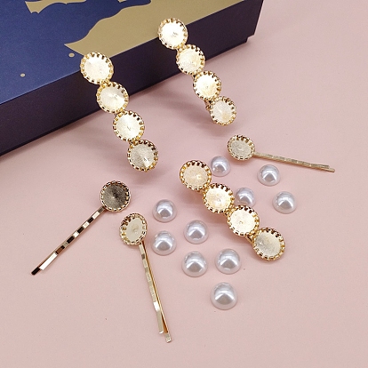Alloy Hair Bobby Pin Findings, Cabochons Setting