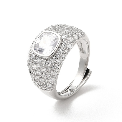 Регулируемое кольцо из кубического циркония, широкое кольцо полоса, стеллаж для латунных украшений для женщин, долговечный, без кадмия и без свинца