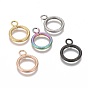 Ion Plating(IP) 304 Stainless Steel Toggle Clasps Parts, Textured, Ring