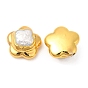 Perles de fleurs en perles keshi naturelles de style baroque, plaqué longue durée, avec les accessoires en laiton plaqués or