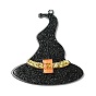 Полупрозрачные акриловые подвески на тему Хэллоуина, блестящие подвески в шляпе ведьмы