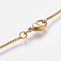 Eco-Friendly Rack Plating Brass Chain Necklaces, Round Snake Chain, Long-Lasting Plated, Nickel Free & Lead Free