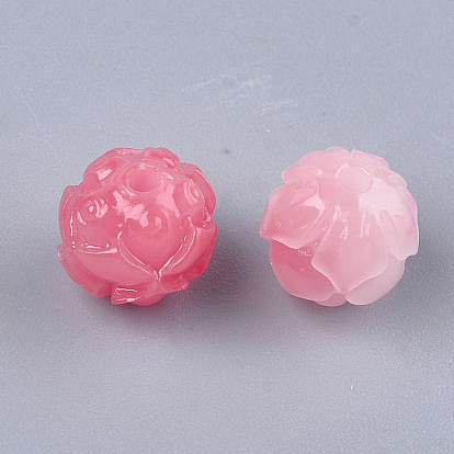 Synthetic Coral Carve Beads, Dyed, Flower