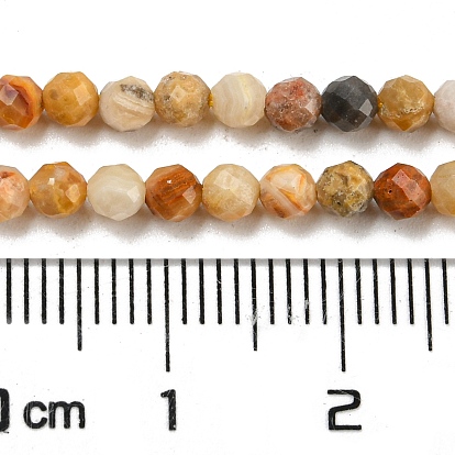 Natural Crazy Agate Beads Strands, Faceted Round