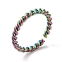 201 Stainless Steel Twist Rope Shape Open Cuff Ring for Women