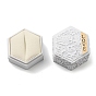 Embossed Hexagon Plastic Rings Storage Boxes, Wedding Rings Case with Sponge