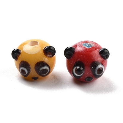 Handmade Lampwork Beads, Panda Head