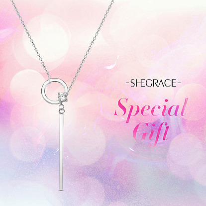Ожерелья shegrace 925 из стерлингового серебра, с классом ааа кубического циркония и кабельными цепями