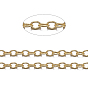 Brass Cable Chains, Soldered, with Spool, Oval, Cadmium Free & Lead Free, Long-Lasting Plated