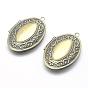 Brass Locket Pendants, Photo Frame Charms for Necklaces, Cadmium Free & Nickel Free & Lead Free, Oval