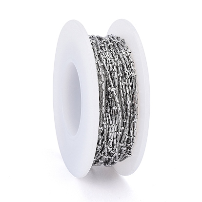 304 Stainless Steel Coreana Chains, with Rondelle Beads, Soldered, with Spool