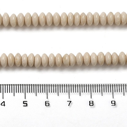 Petrificados perlas de madera hebras naturales, cuentas de platillo, Rondana plana