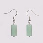 Natural & Synthetic Mixed Stone Dangle Earrings, with Metal Findings, Column