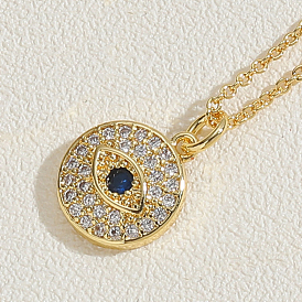 Ожерелье с подвеской из латуни и кубического циркона из настоящего золота для женщин