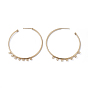 Brass Stud Earring Findings, Half Hoop Earrings, with Loop, Ring