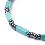 4Pcs 4 Style Synthetic Turquoise & Glass Seed Beaded Necklaces Set, Gemstone Jewelry for Women
