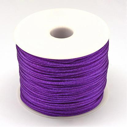 Hilo de nylon, cordón de satén de cola de rata, 1.5 mm, aproximadamente 49.21 yardas (45 m) / rollo